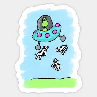 Alien Cows Sticker